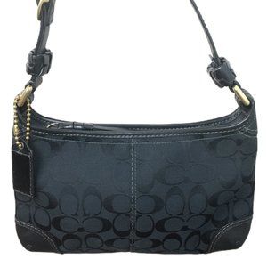 COACH Signature Jacquard/Leather Hobo Bag #11430